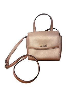 Kate Spade New York Rose Gold Mini Crossbody Tote – Metallic Top Handle Bag